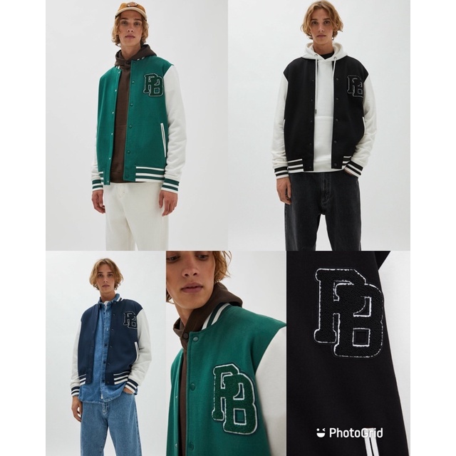 Jual P&B Varsity Jacket - JAKET PRIA | Shopee Indonesia