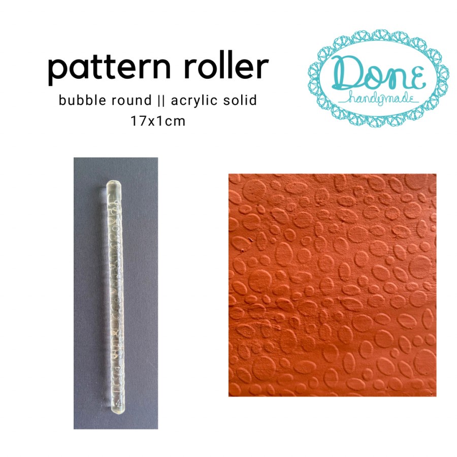 Clay roller motif pattern roller round bubble alat clay fondant roller