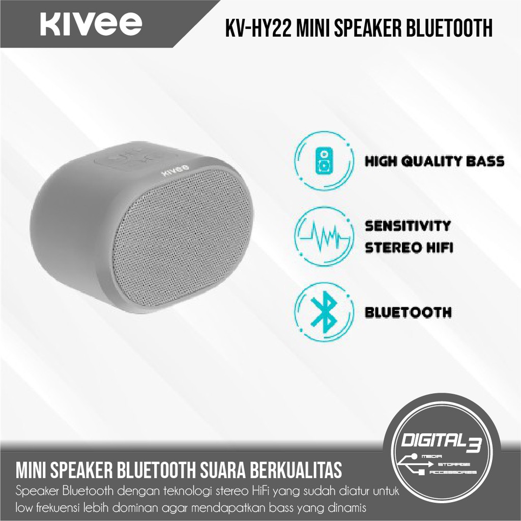 KIVEE HY22 Mini Portable Bluetooth Speaker Wireless Radio USB Micro SD Aux