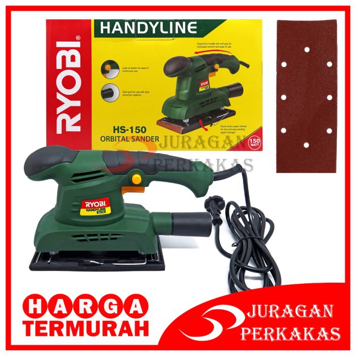 RYOBI MESIN AMPLAS KAYU LISTRIK PANJANG SHEET ORBITAL SANDER HS-150