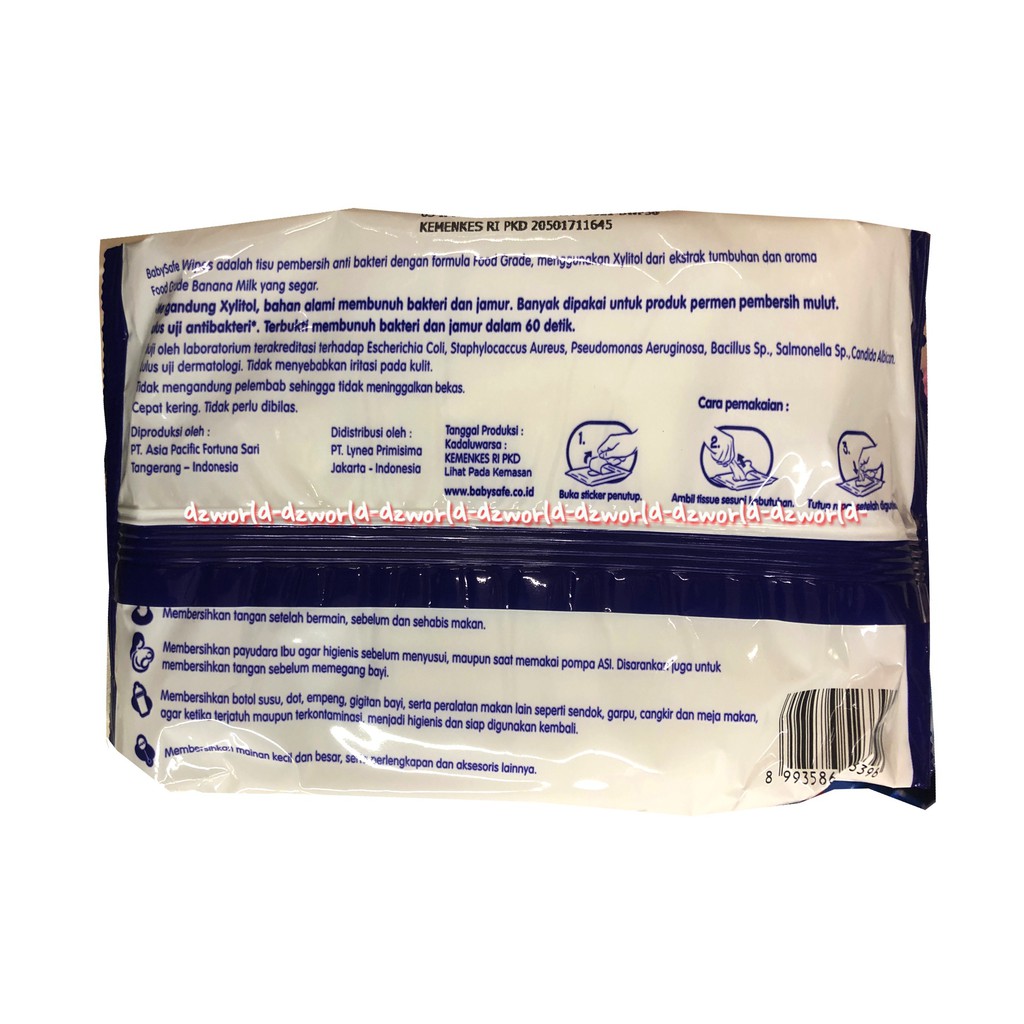 Baby Safe Anti Bacterial Wipes 50sheets Tissue Basah Bayi Anti Bakteri