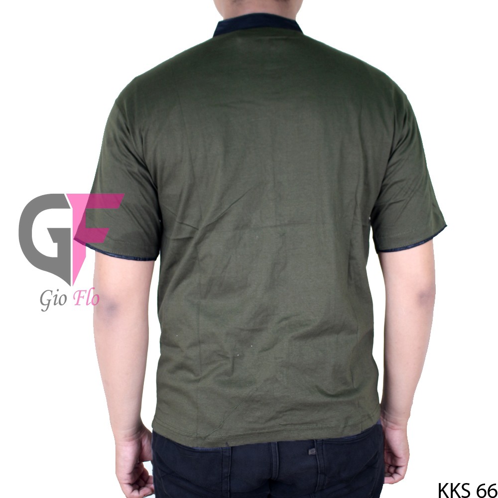 GIOFLO Baju Koko Kombinasi Pria Muslim Modern Green / KKS 66