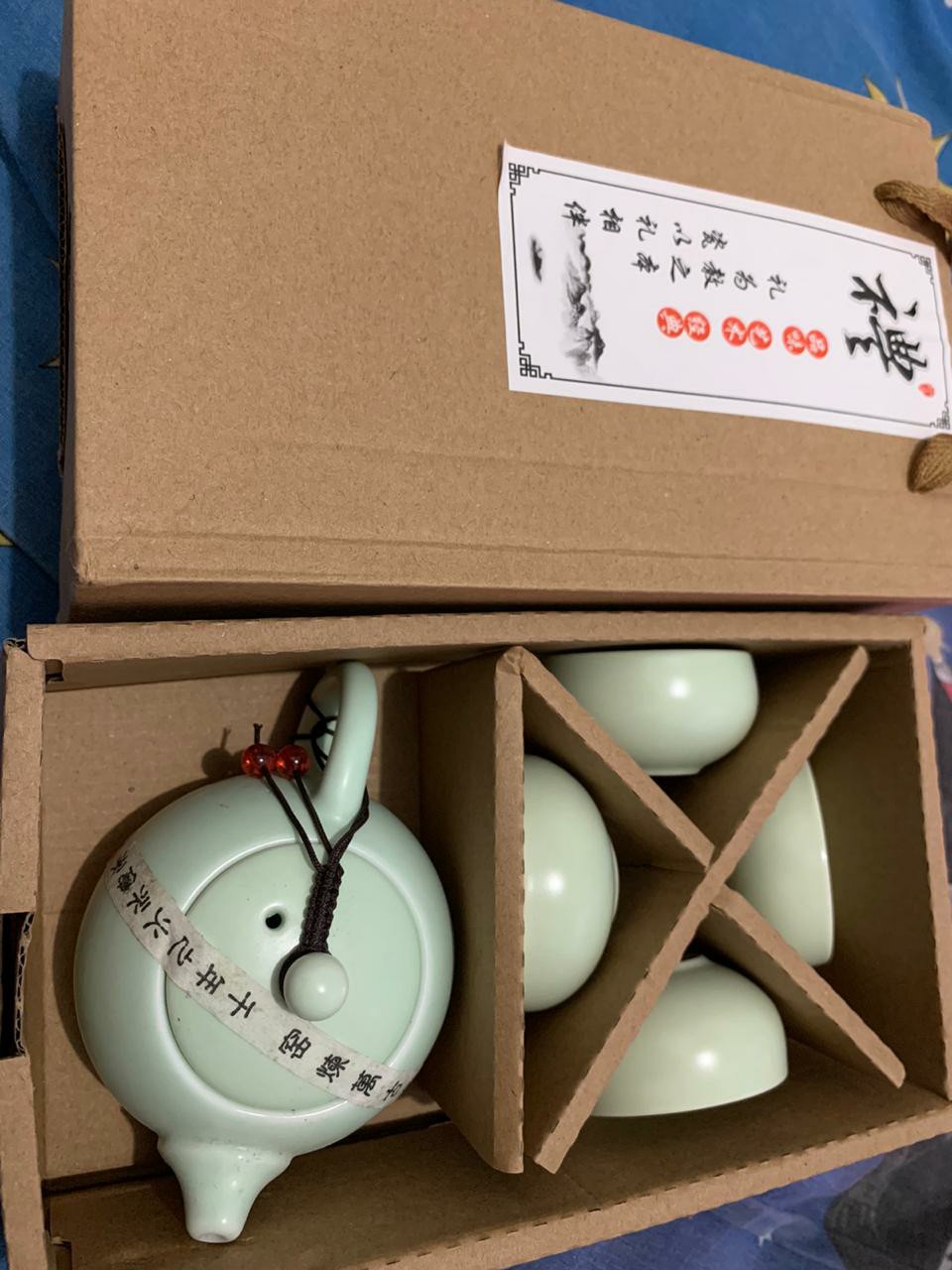 Ready Stock Dqvk Oolong Classic Chinese Tea Pot Set 4 Cups Ceramic With Gift Box Teko 4 Cangkir Teh