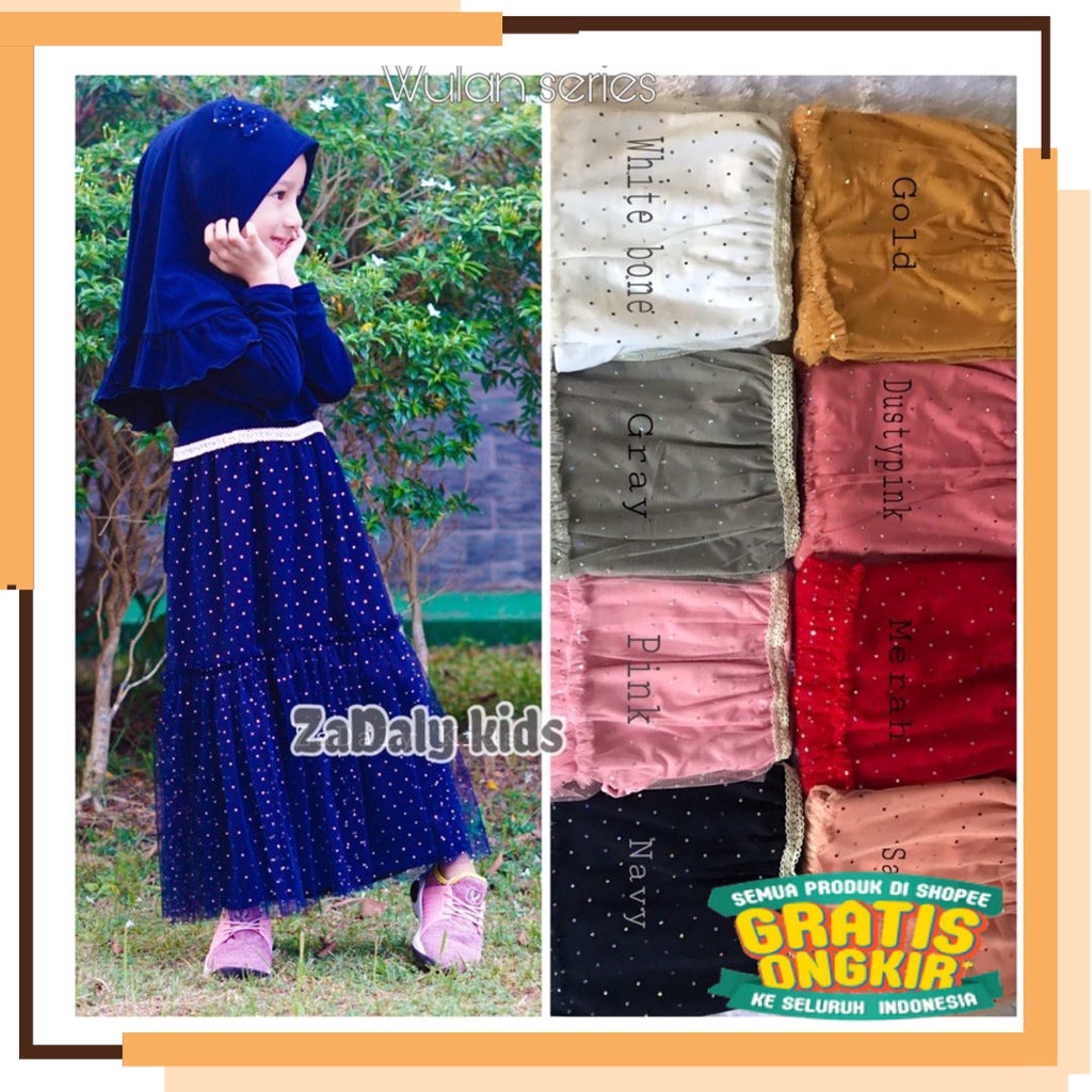 Lucu Keren Motif Polkadot BUnga KOtak / READY set gamis jersey Tutu anak-gamis tile pesta anak-dress