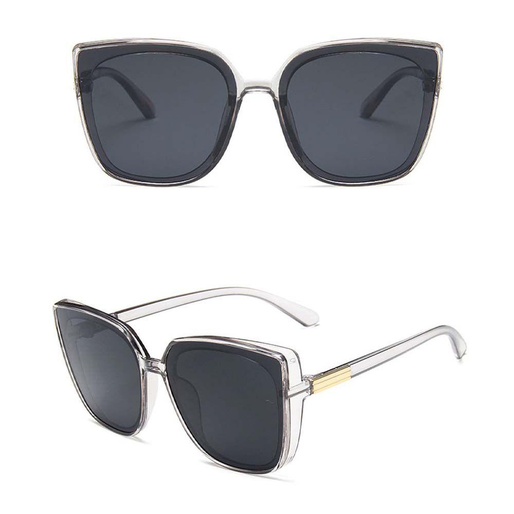 [Elegan] Kacamata Bingkai Persegi Retro Sederhana Wanita Kepribadian Bingkai Besar Kacamata Hitam Sun Shade Women's Eyewear