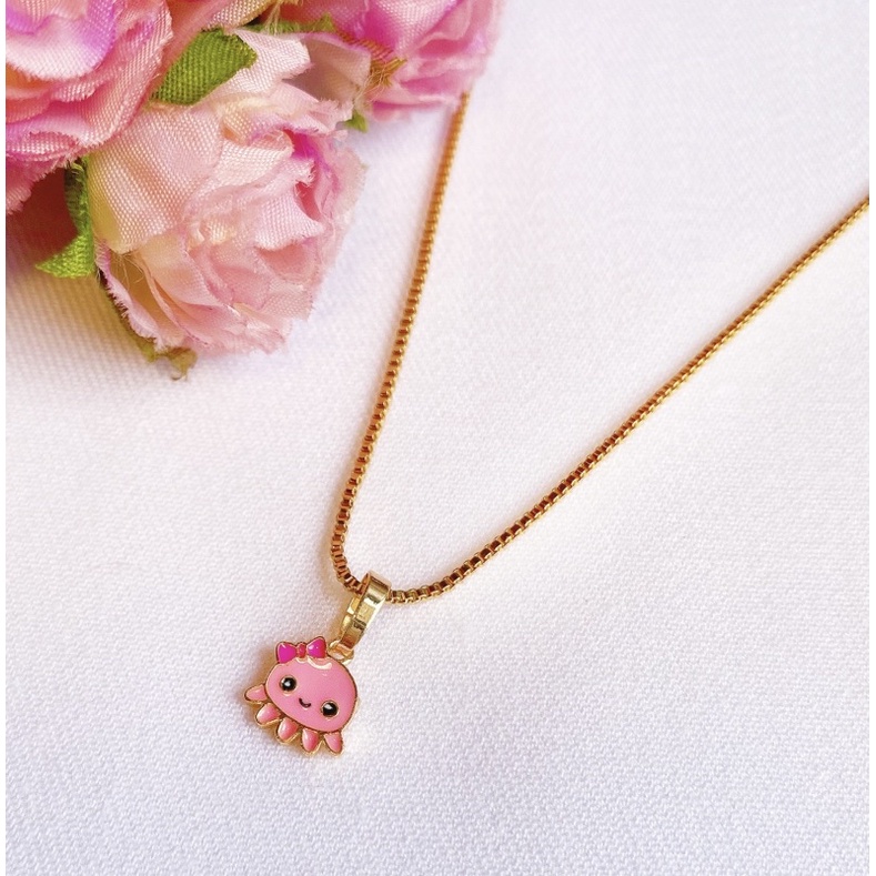 Kalung Anak Cute Pink Squid