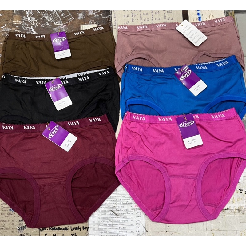 (6pcs) CD celana dalam perempuan VAYA 298 karet boxer