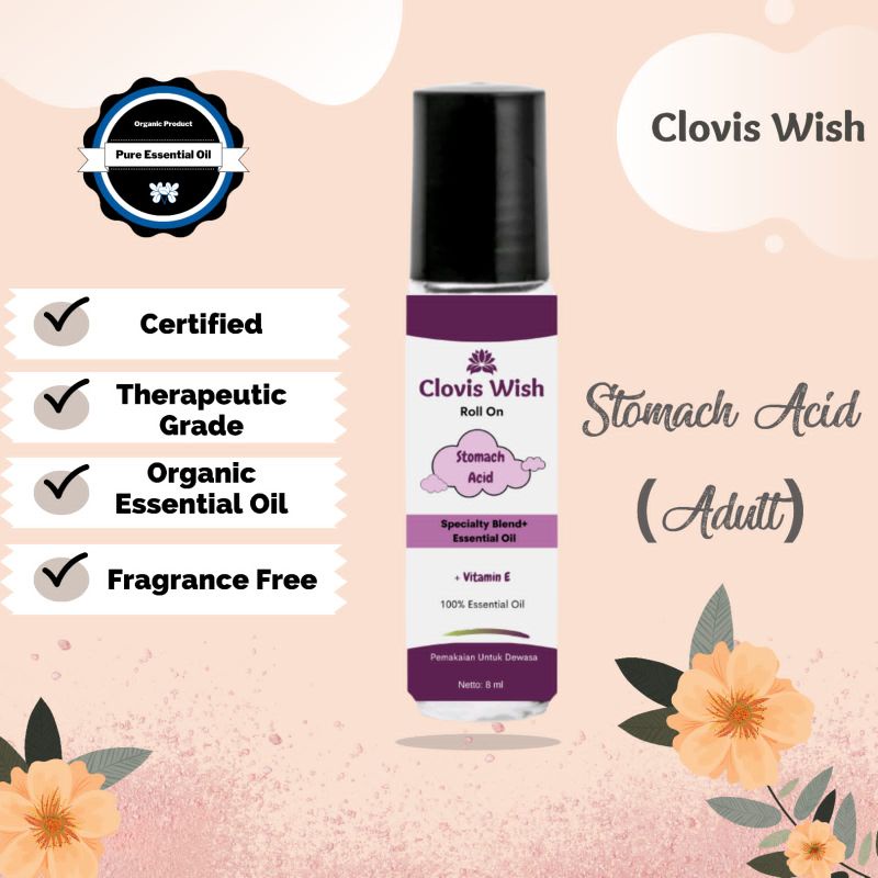 Clovis Wish Stomach Acid Meredakan Asam Lambung Sakit Maag Roll On Minyak Oles Essential Dewasa