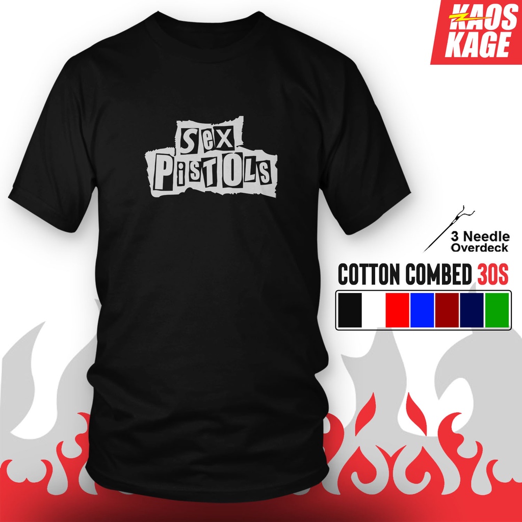 Bayar Ditempat Kaos Baju Distro LOGO SEX PISTOLS BAND 100 % Cotton Combed 30s Cewek Cowok Unisex Tee
