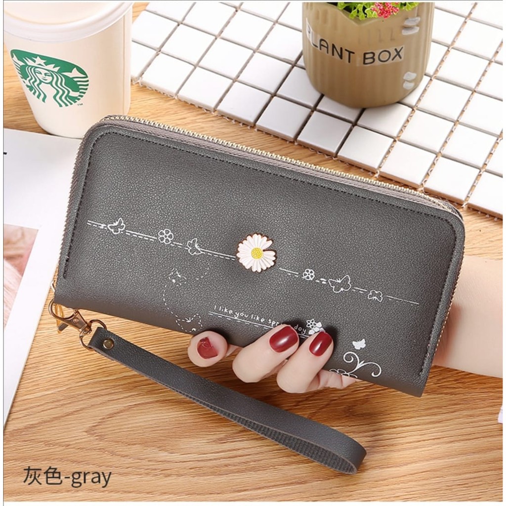 *ALIBABA1688*COD Dompet Panjang Wanita Dompet Wanita Cantik dengan Tali Pendek Import Real Pict