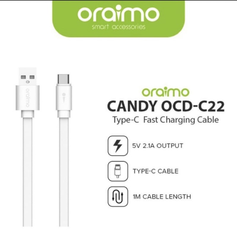 Oraimo OCD-C22 Candy Type-C Fast Charging Android Cable ( 1 PCS ) - Garansi 1 Tahun