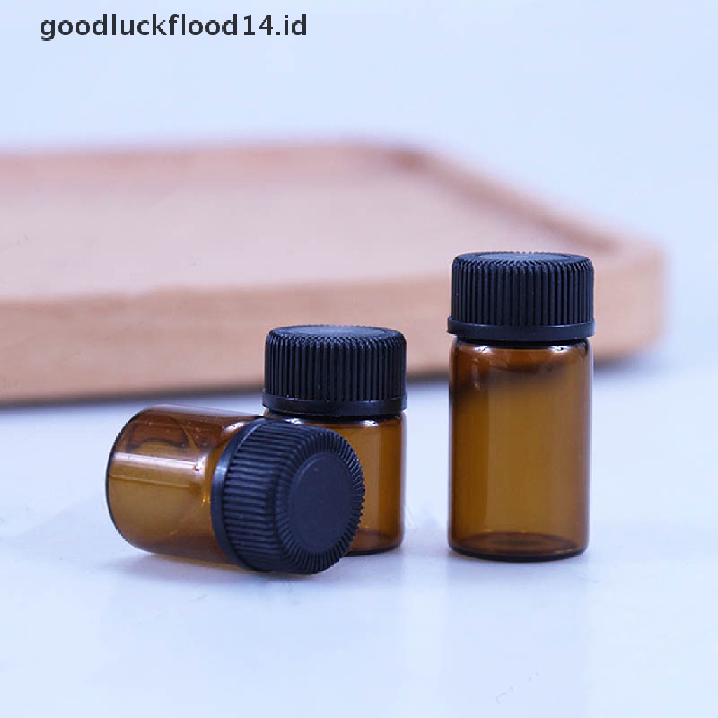 [OOID] 5Pc Empty New Amber Glass Jar Container Cosmetic Cream Lotion Bottle Storage Box ID