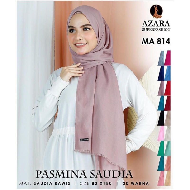 TERMURAH GROSIR 10PCS Pasmina Saudia Azara Polyster Pashmina MURAH JILBAB