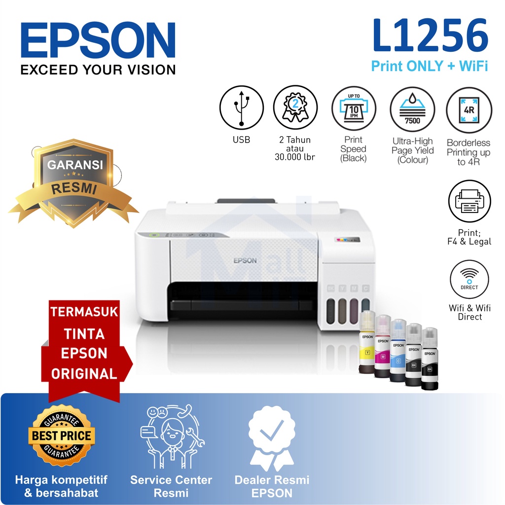 MDN Printer Epson L1250 L-1250 L 1250 PRINT ONLY WIFI GARANSI RESMI