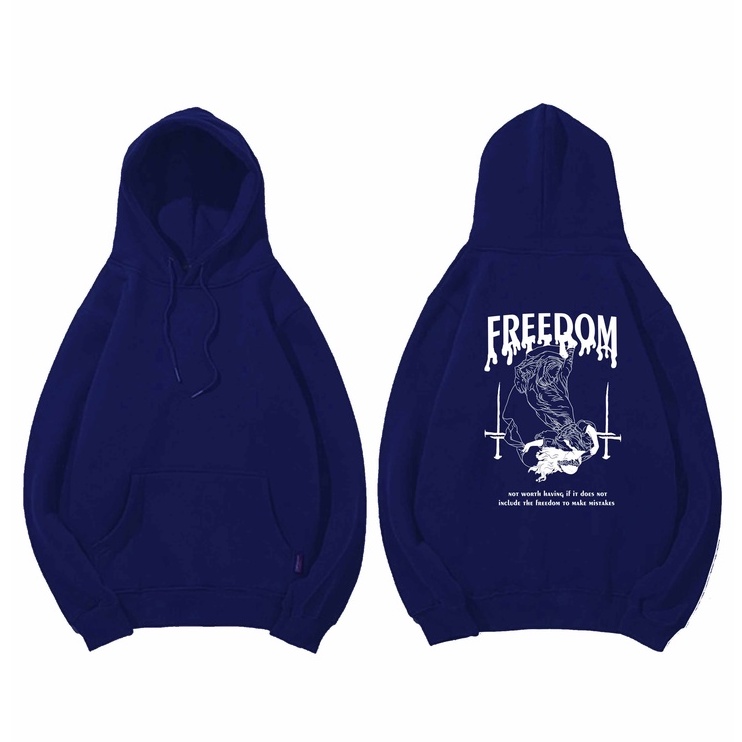 Hoodie For Freedom Sweater Pria Fleece Size M - XXL