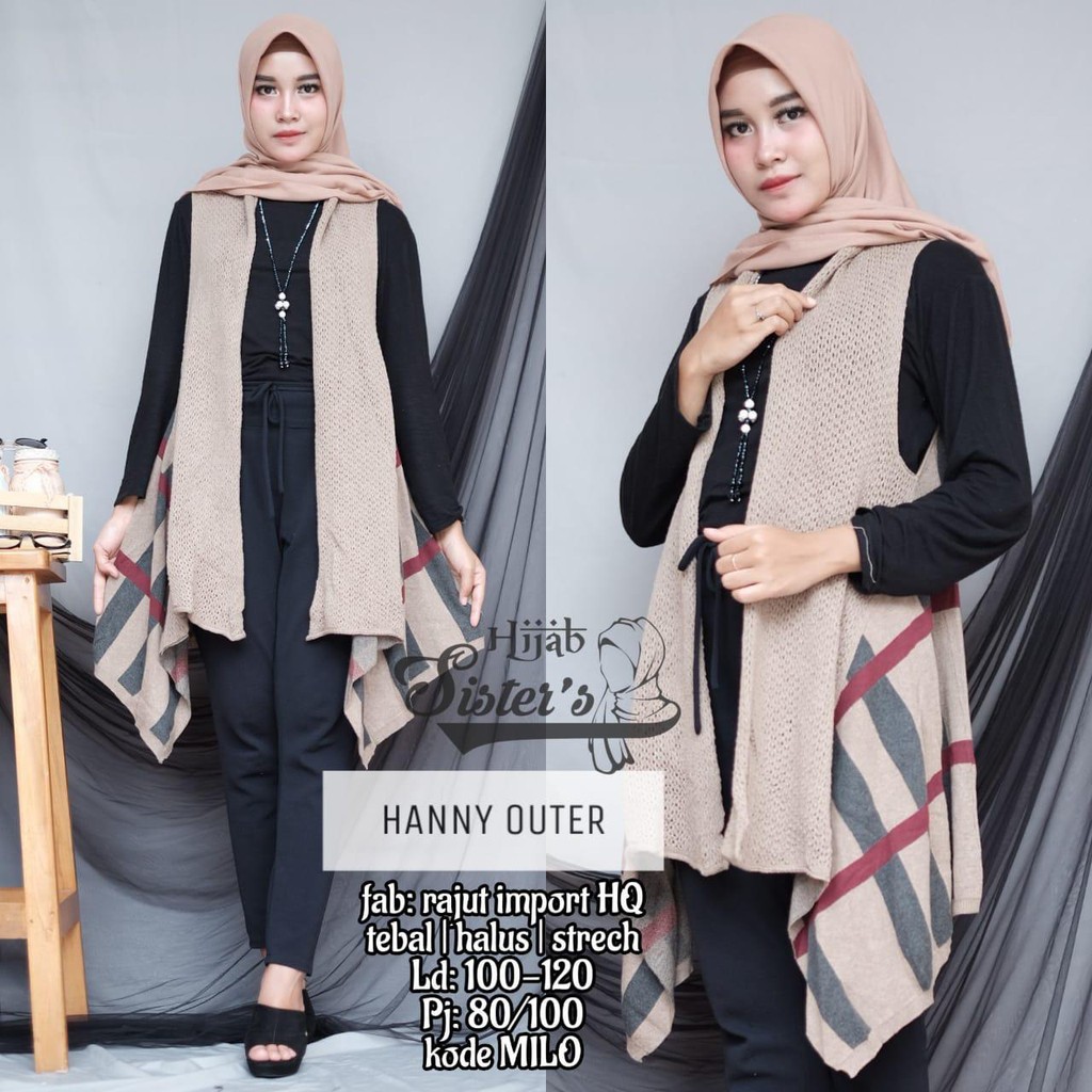 hanny outer rajut milo Girls Muslim Casual