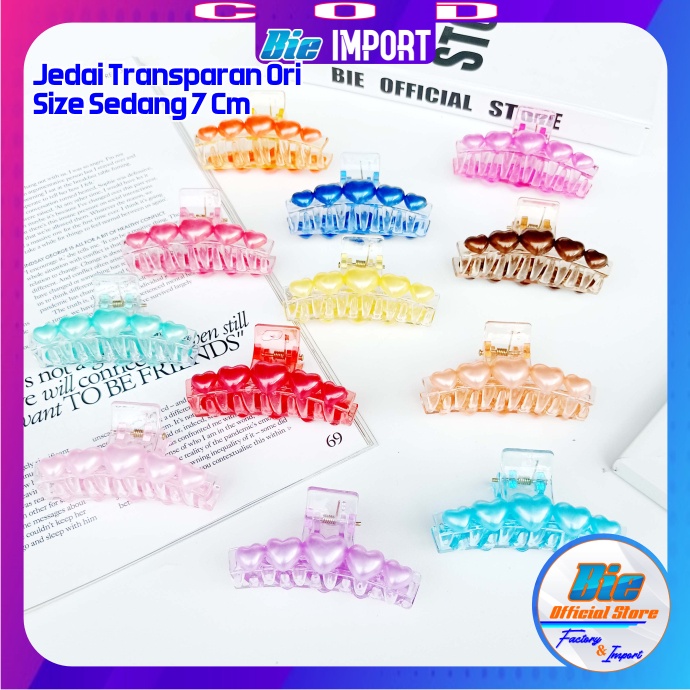 Jepit Rambut Korea Transparan 7 Cm Premium Impor Best Seller