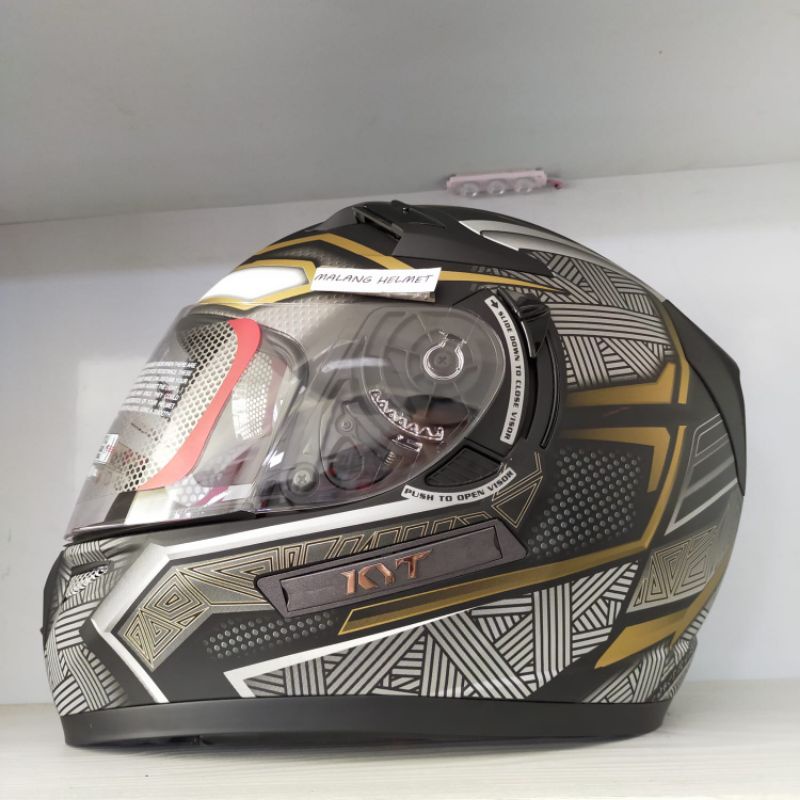 Helm KYT K2 Rider Black Panther Gold
