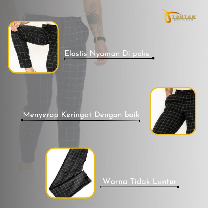 [Bisa Cod]CELANA CHINO TARTAN PRIA TARTAN PANTS MOTIF KOTAK2 MODEL SLIMFIT
