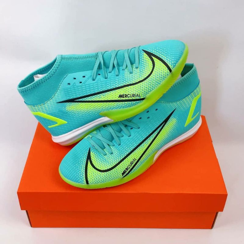 Sepatu Futsal Nike Mercurial Superfly 8 Academy Impulse Dynamic Turquoise Lime Glow Pack IC