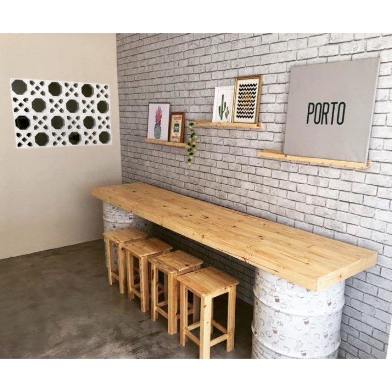 PAPAN MEJA PANJANG KAYU JATI BELANDA