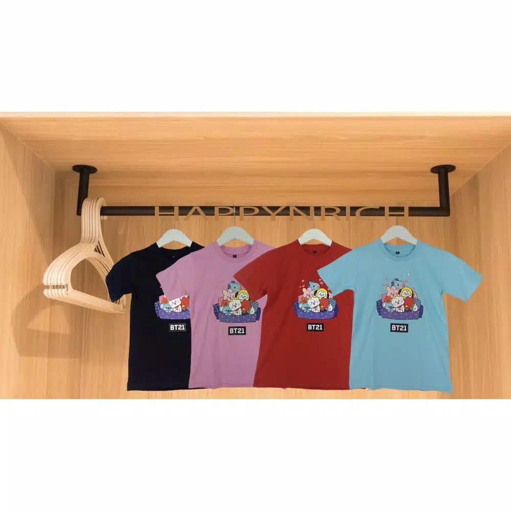 Kaos Anak BT21 Usia 7-15 Tahun/Baju Anak Motif BTS BT21/ TShisrt Anak BTS BT21/Tumblr Tee BT21