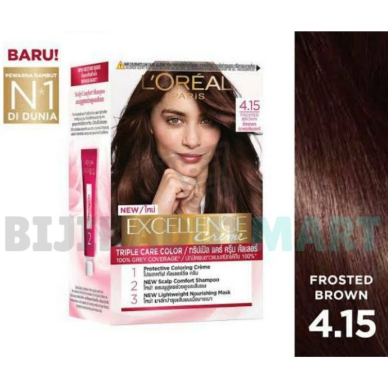 Loreal Excellence Creme Pewarna Rambut #4.15 frosted brown coklat