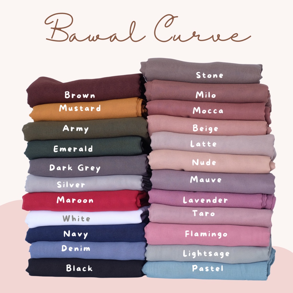 BAWAL CURVE HIJAB CURVE MALAYSIA SEGI EMPAT OVAL HIGHT CLASS
