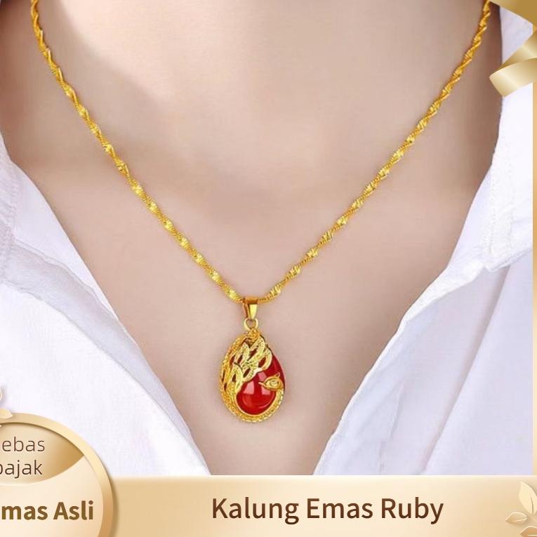 F70W Merak Liontin Kalung Emas Asli Baru Fashion Hadiah untuk Pacar Hong Kong bebas pajak 24K Emas M