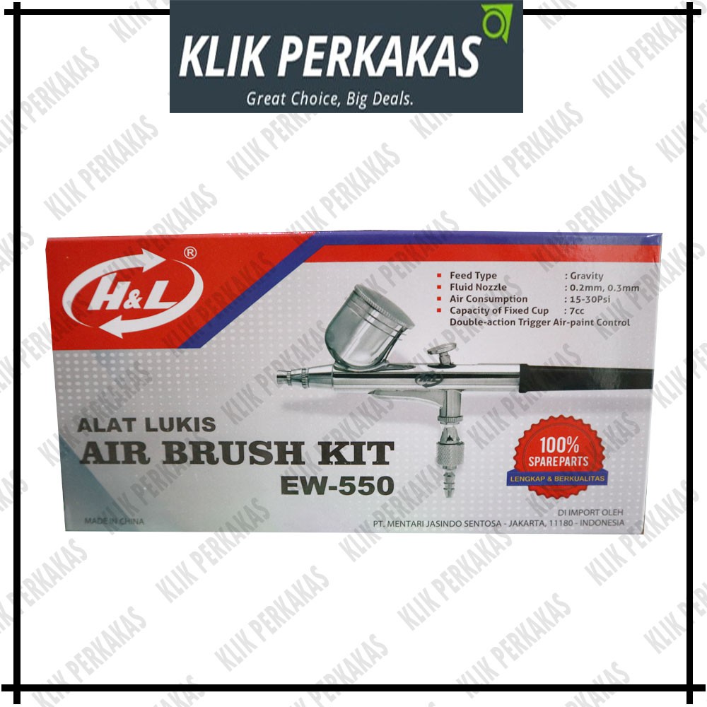 Air Brush Kit Pen Brush Spray Gun Lukis HnL EW 550