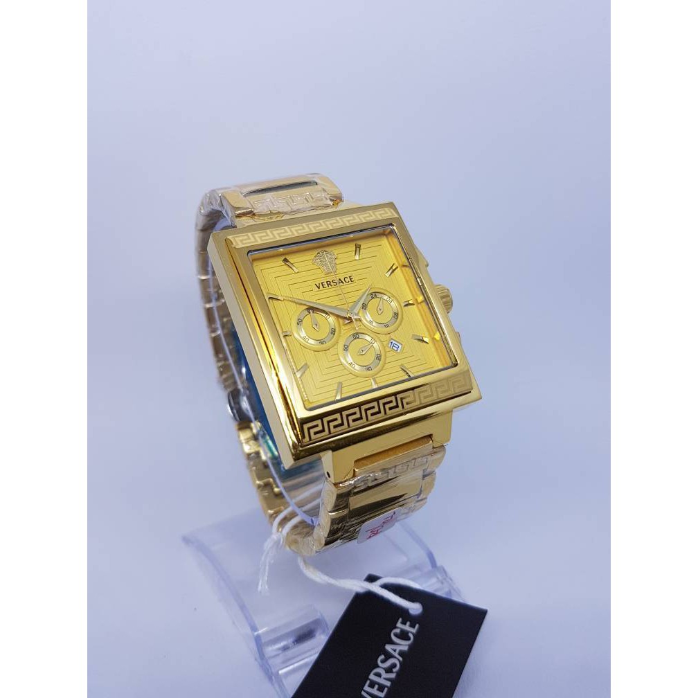 jam tangan pria wanita versace full gold rantai replika grade AAA