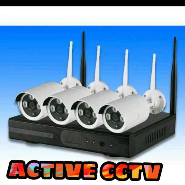 Murah Paket Cctv Wireles/Ip cam 3mp ( 4 Channel ) Komplit Cctv wireless