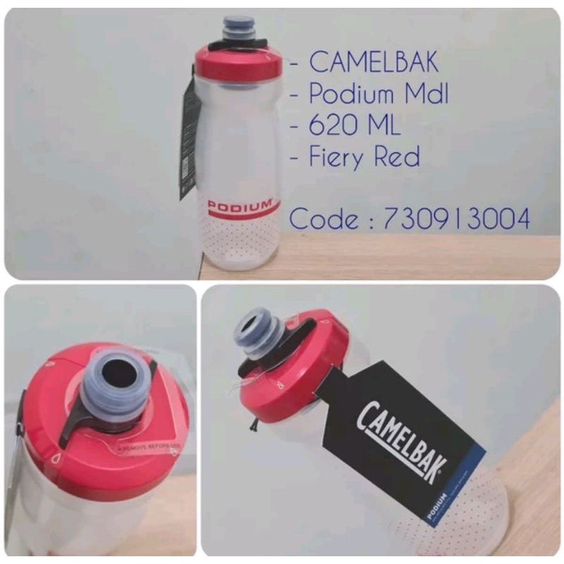 Bottle Camelbak Podium MDL 620ML Warna Fiery Red Merah Botol Minum Sepeda Bidon Cage Air 620 ml 730913004 botol sepeda