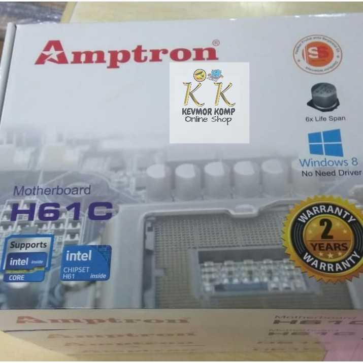 Motherboard Amptron Type H61 Motherboard Solid Capasitor Garansi Resmi2 Thn