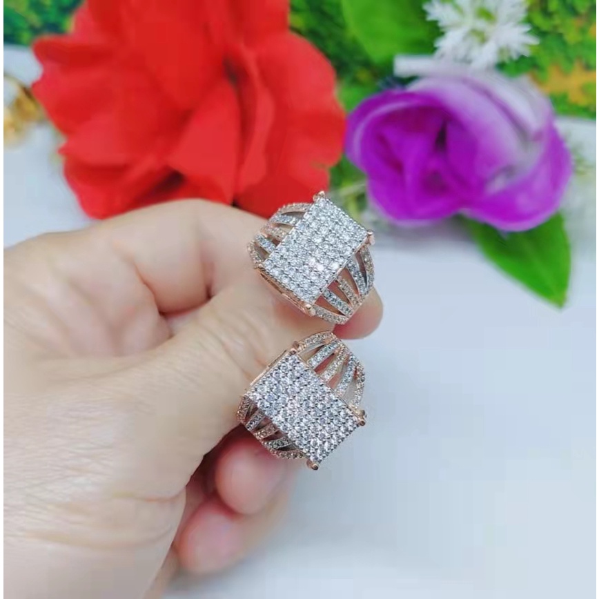 Cincin Xuping Mata Full Lapis Emas Perhiasan A-D