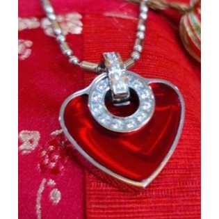 Kalung Biocarbon Heart Red MCI