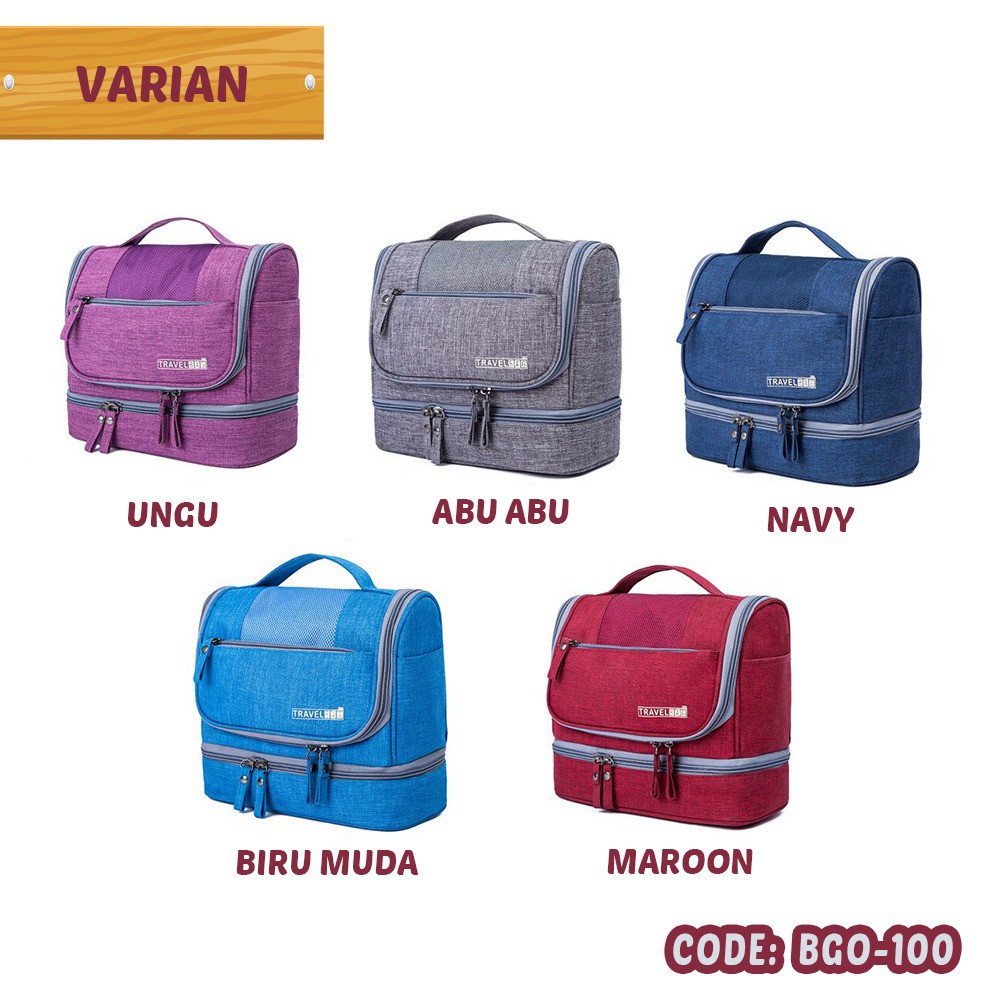 TAS KOSMETIK TOILETTRY TRAVELLING TAS PAKAIAN TAS TRAVEL FUN - BGO-100