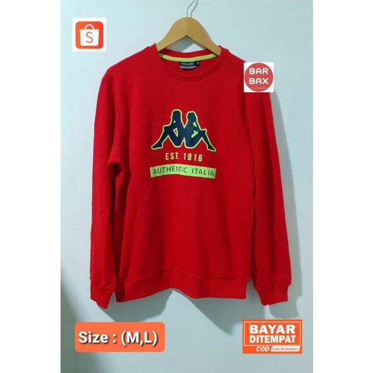 sweater pria kappa original crewneck outerwear winter jaket lengan panjang authentic sporty outdoor