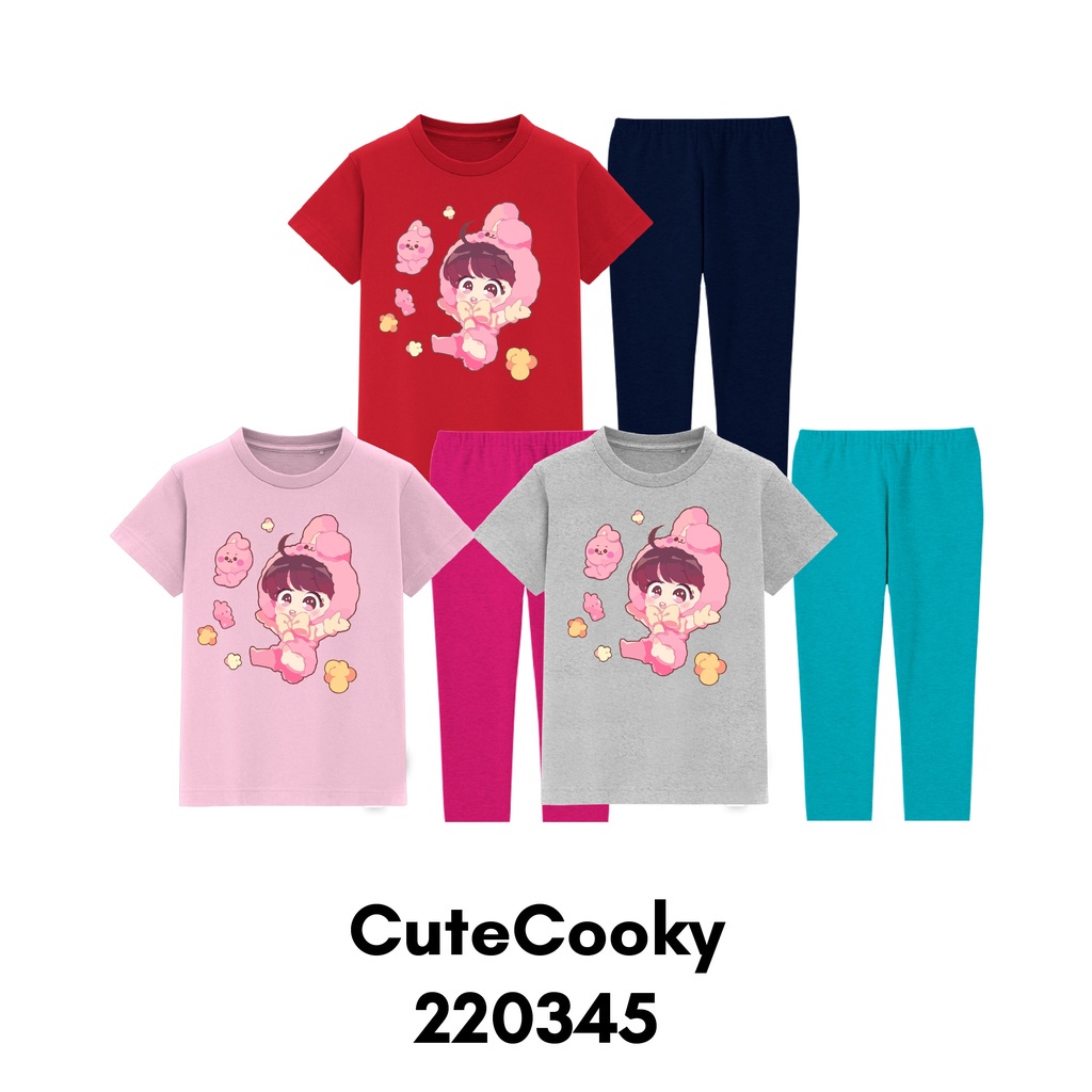 Piyama BTSeries Cute Cooky Ready Untuk Anak Usia 2-8 Tahun Bahan Katun Combed 30s