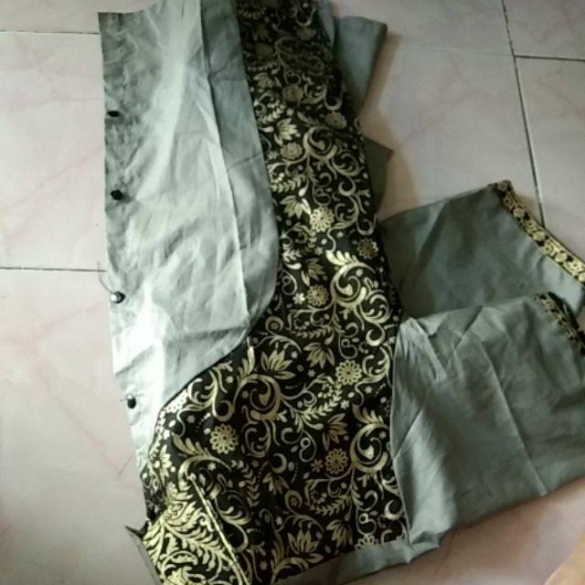 Asifa Batik Hrb026 Kenongo Kemeja Tosca Pendek Pekalongan Padi M L Xl Sogan Tulis Halus Kemeja Batik