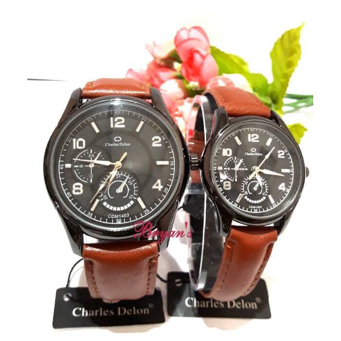 B'WATCH JAM TANGAN COUPLE CHARLES DELON WATER RESSISTANT CDW1403CM