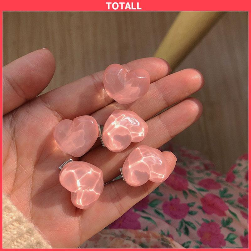 COD 5 PCS Manis Pink Jepit Rambut Gadis Busur Peach Camellia Sisi Klip Aksesoris Rambut-Totall