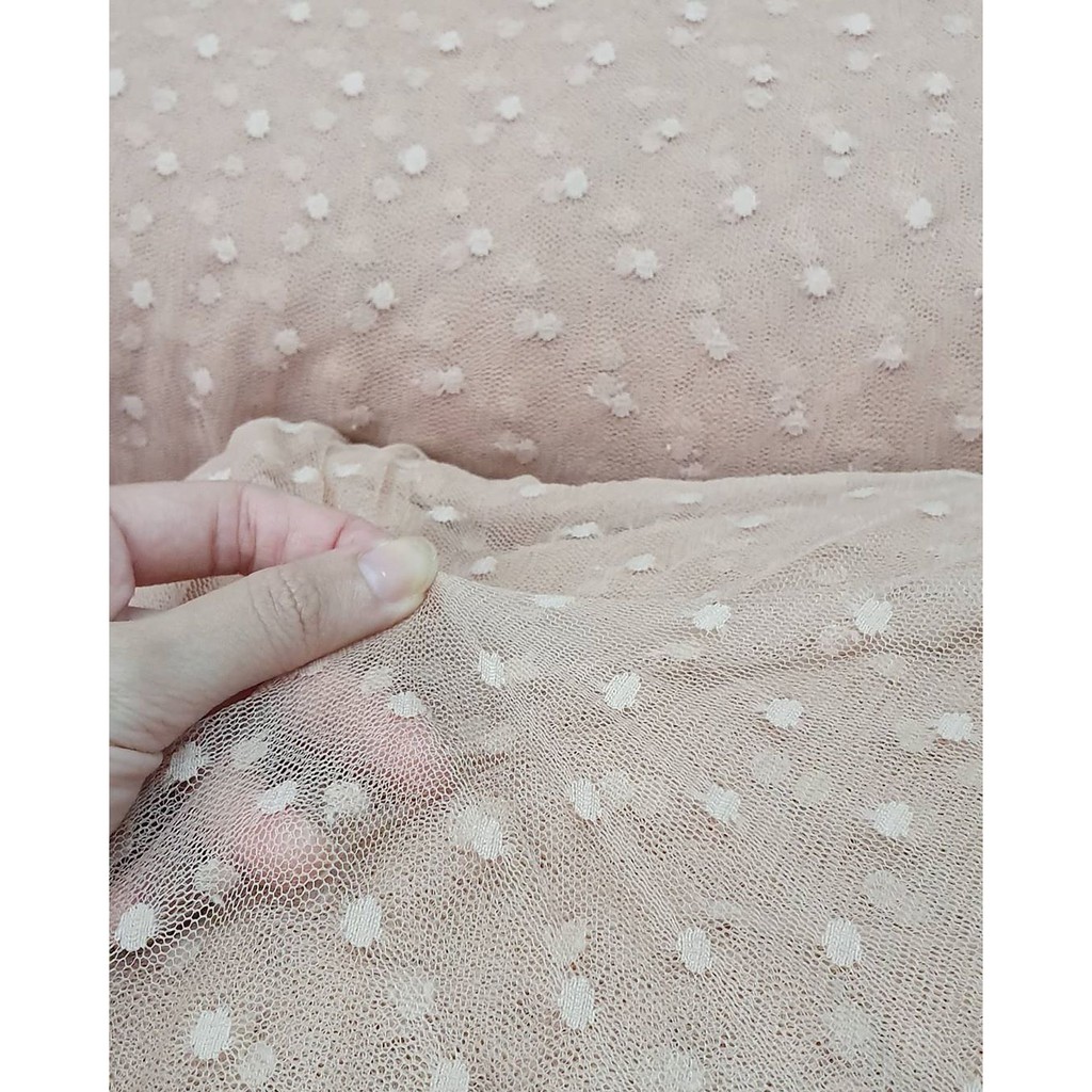 Tile Polkadot Nude Beige Krem Transparan