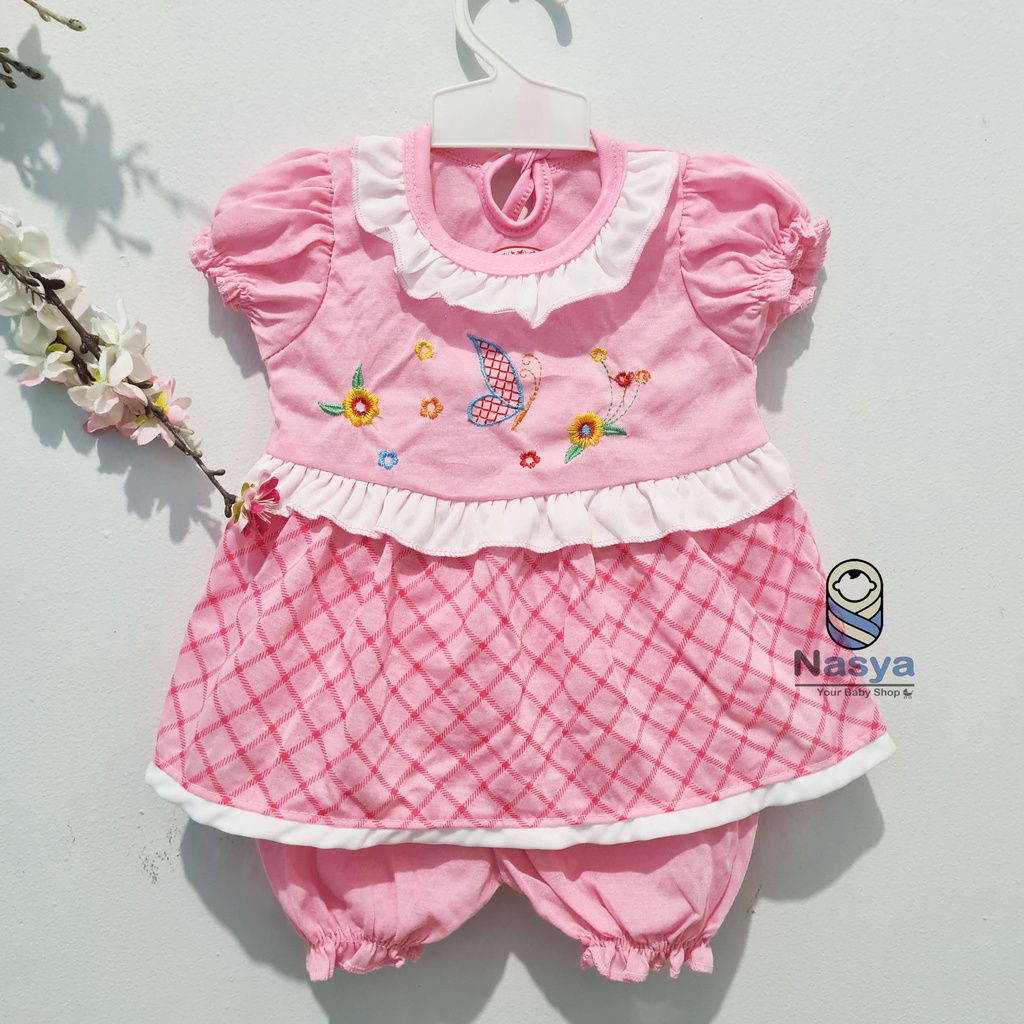 [N-090] setelan baju bayi MURAH - polkadot (0-6 bulan)