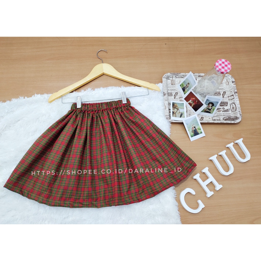 DARALINE TARTAN MINI SKIRT KIDS / ROK ANAK MINI KOTAK-KOTAK LUCU KAWAII