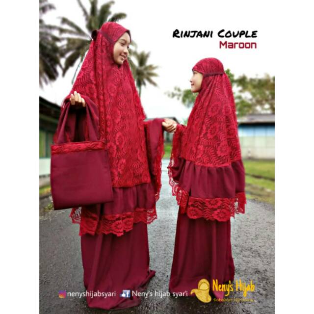 Mukena brokat jumbo rinjani couple ibu dan anak mewah untuk lebaran haji umroh ori by nenys hijab
