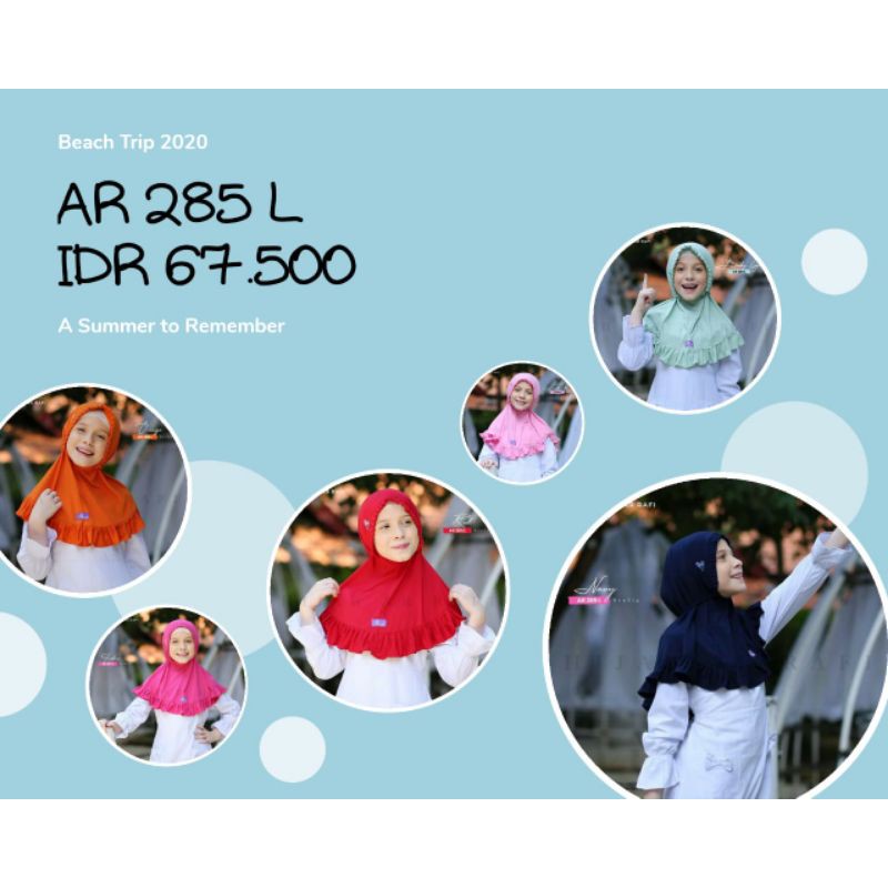 jilbab hijab kerudung bergo anak tali terbaru 2021 kode Ar 285 kids by Arrafi Zoya Elzatta danis