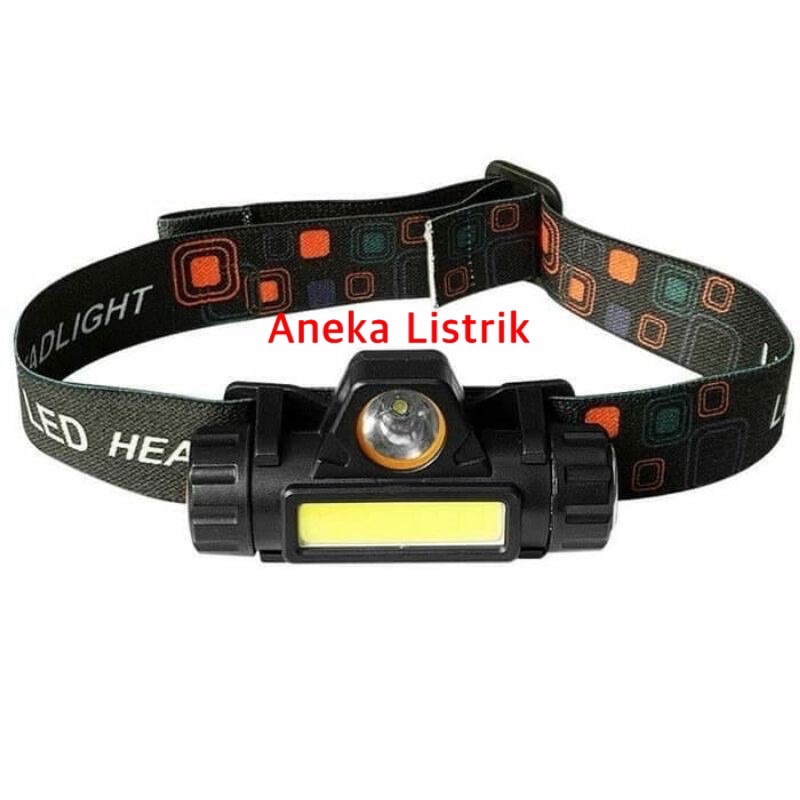 SENTER KEPALA LED CAS XPE SUPER TERANG MURAH HEADLAMP COB RECHARGEABLE PLUS MAGNET