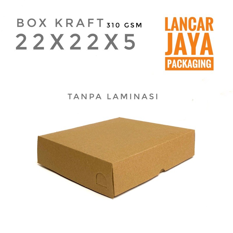 

Box Kraft Coklat Packaging Souvenir Baju Kotak Kado Kue Cake Snack Hampers 22x22x5