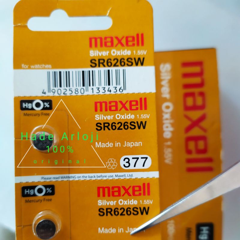 BATTERY BATERAI BATRE 377 626 SR626SW MAXELL SR626SW ORIGINAL